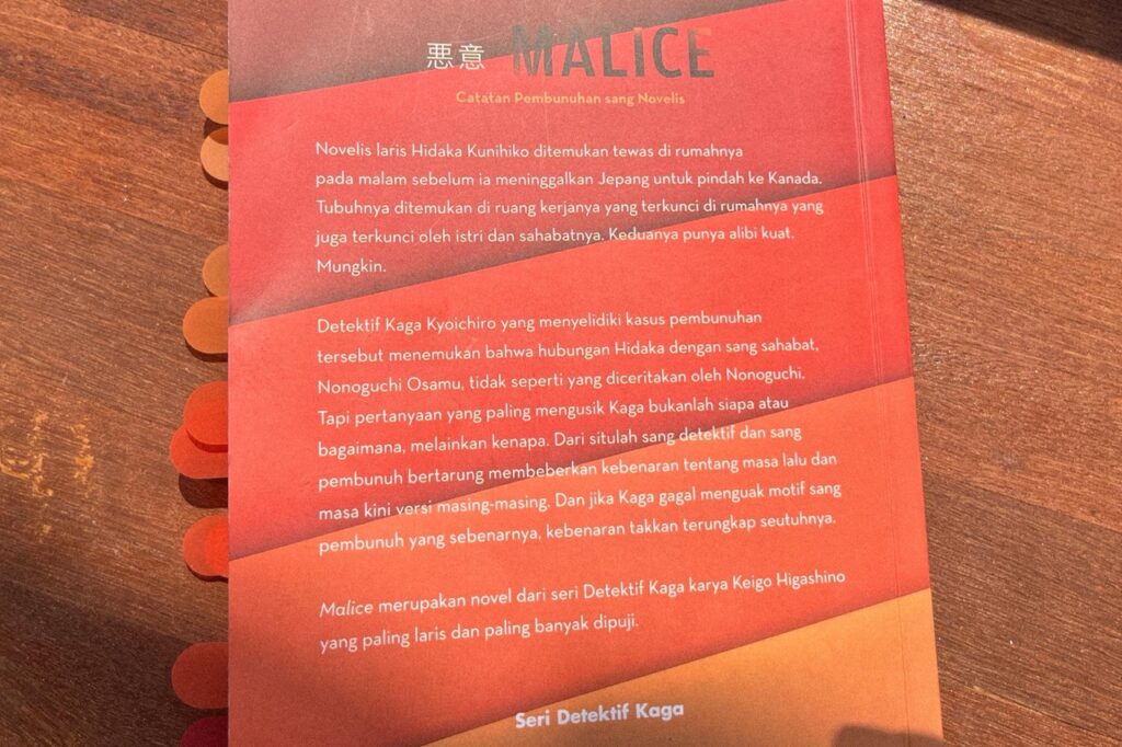 sinopsis buku malice catatan pembunuhan sang novelis